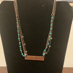 Bless Your Heart  Multi-Layered Necklace with Turquoise Accents copper(Plunder)